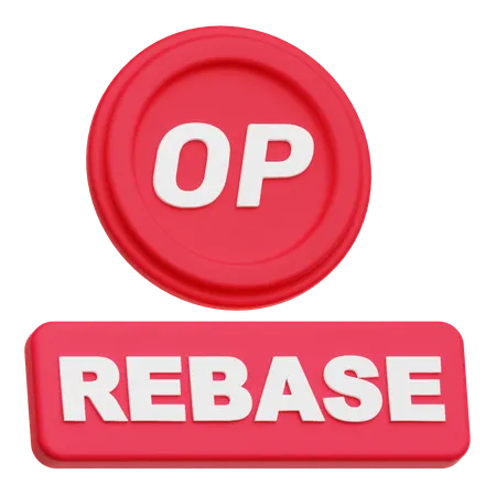 Optimism Rebase  3D Icon