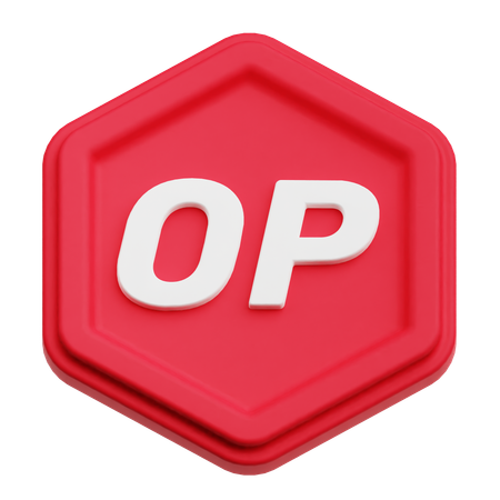 Optimism Token  3D Icon