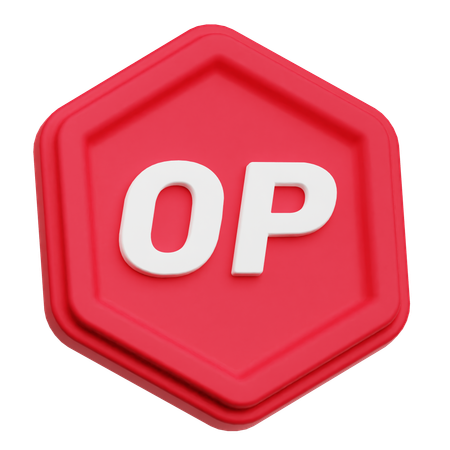 Optimism Token  3D Icon