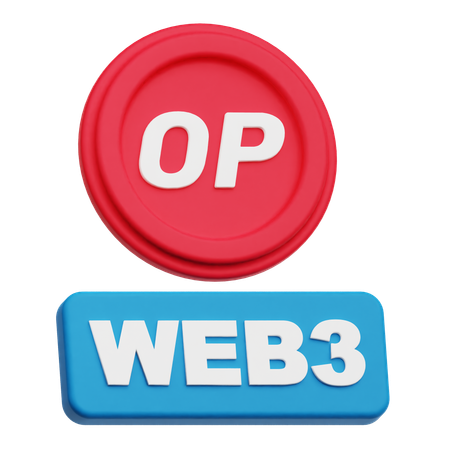 Optimism Web 3  3D Icon