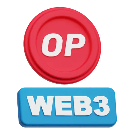 Optimism Web 3  3D Icon