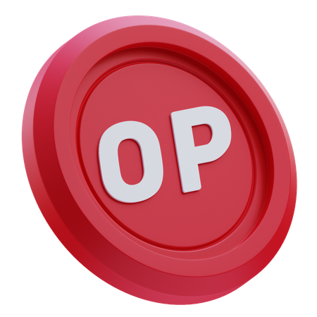 Optimismo Criptomoneda  3D Icon