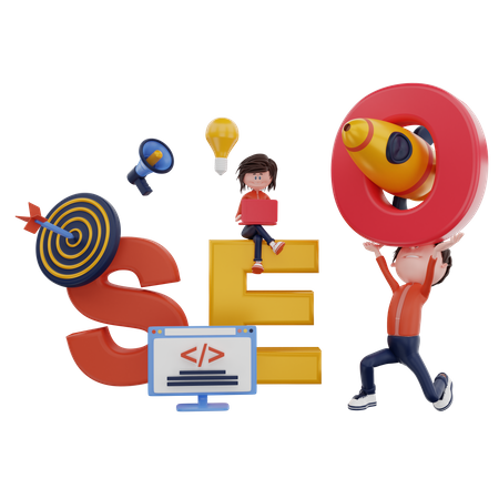 Optimización SEO  3D Illustration