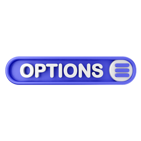 Options Text Button  3D Icon