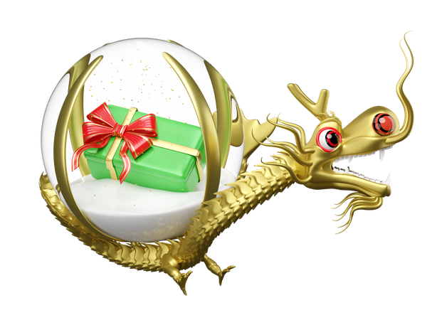 Dragon chinois en or  3D Icon
