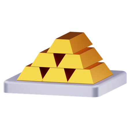 Investissement en or  3D Icon