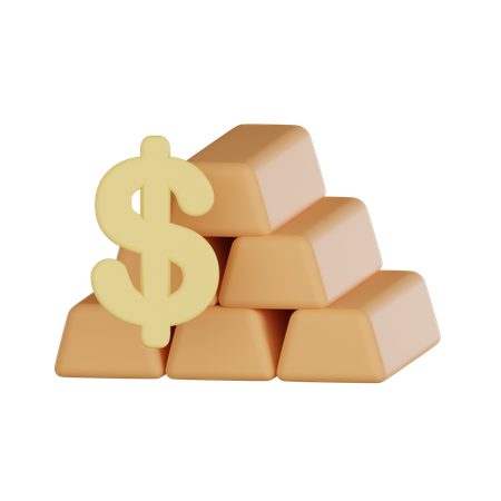 Investissement en or  3D Icon