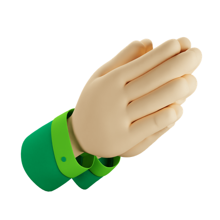 Oración de mano  3D Icon