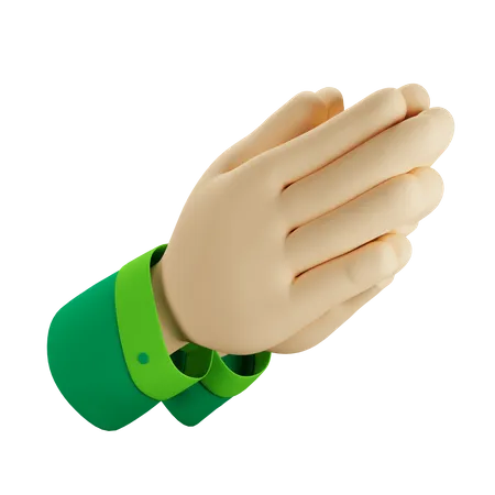 Oración de mano  3D Icon