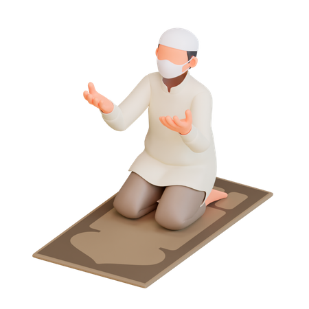 Oración ramazán  3D Illustration