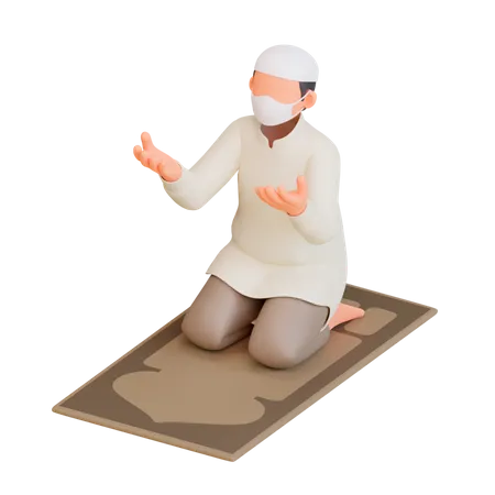 Oración ramazán  3D Illustration