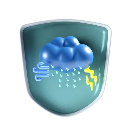 Orage pluvieux  3D Icon