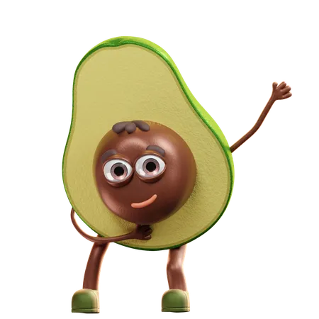 Rezando aguacate  3D Illustration