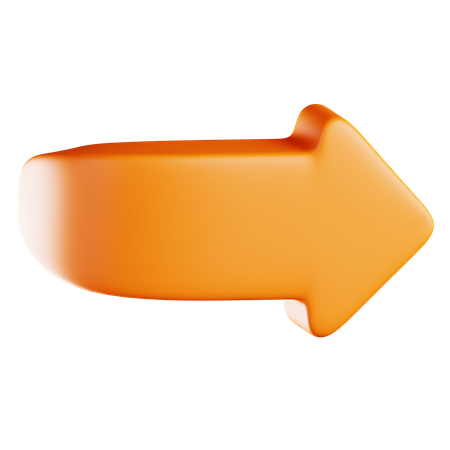Orange Arrow Pointing Right Direction  3D Icon