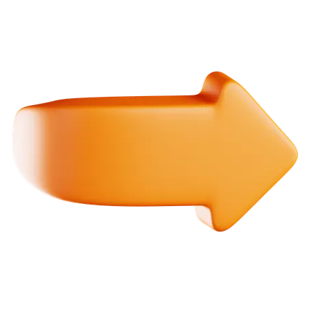 Orange Arrow Pointing Right Direction  3D Icon