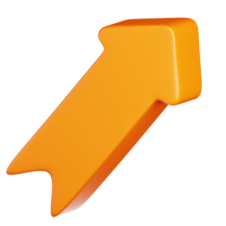 Orange Arrow Pointing Upward  3D Icon