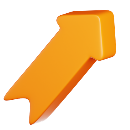 Orange Arrow Pointing Upward  3D Icon