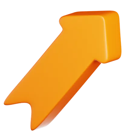 Orange Arrow Pointing Upward  3D Icon