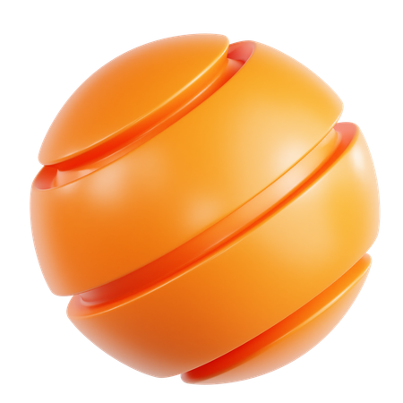 Orange Ball Abstract Shape  3D Icon