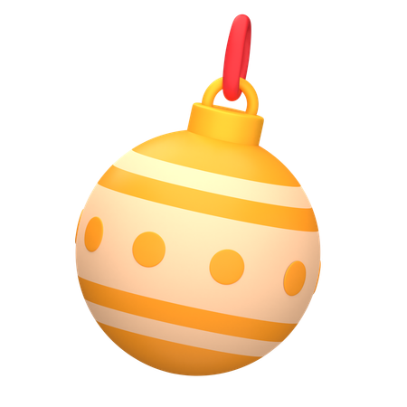 Orange Ball Ornament  3D Icon
