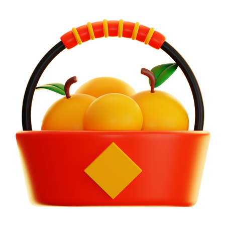 Orange Basket  3D Icon