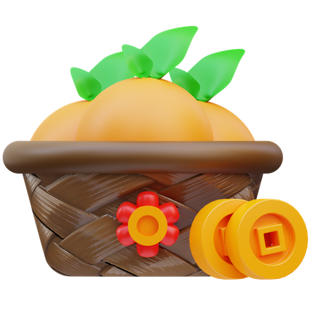 Orange Basket  3D Icon