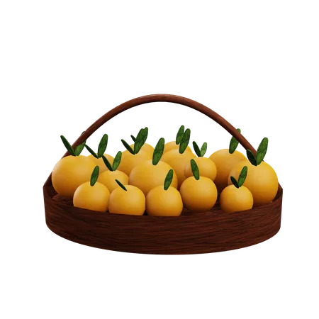 Orange Basket  3D Icon