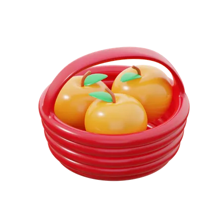 Orange Basket  3D Icon