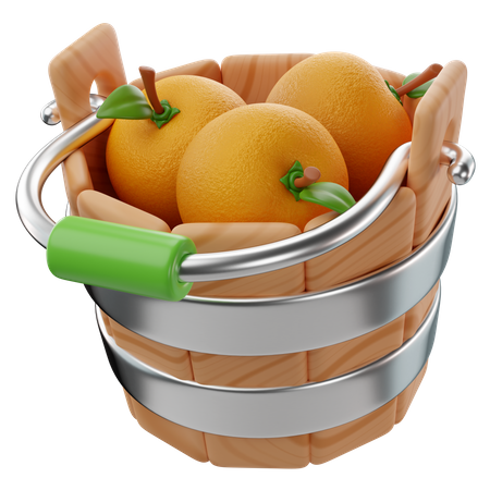 Orange Bucket  3D Icon