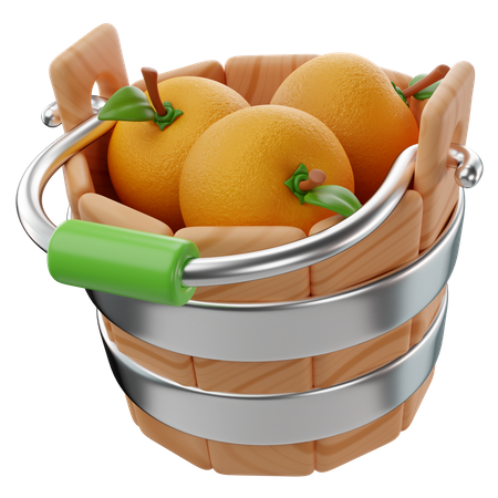 Orange Bucket  3D Icon