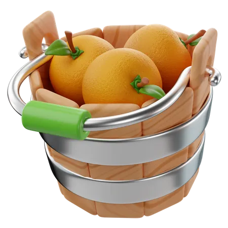 Adorable 3 D Rendering Of A Orange Bucket Icon 3D Icon