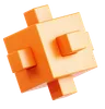 Orange Cube Abstract Shape