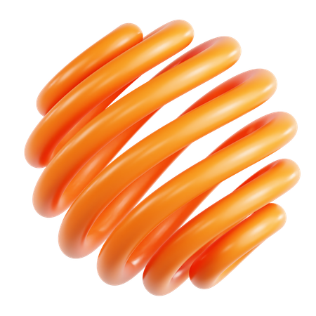 Orange Curve Abstract Shape  3D Icon