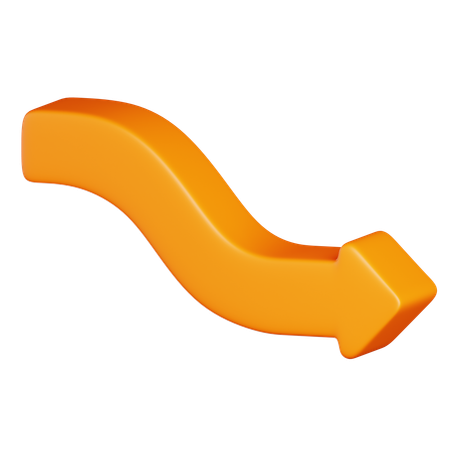 Orange Curved Arrow  3D Icon
