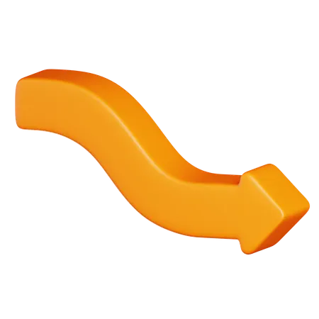Orange Curved Arrow  3D Icon