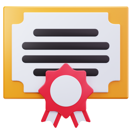 Orange Diploma  3D Icon