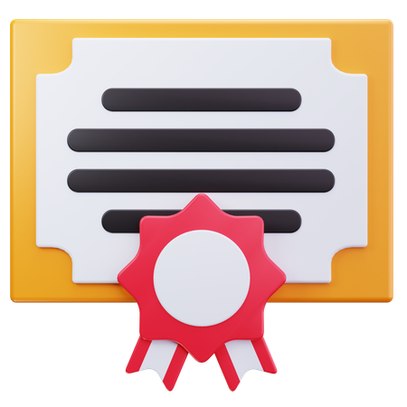 Orange Diploma  3D Icon