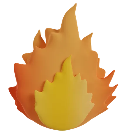 Orange Flame  3D Icon