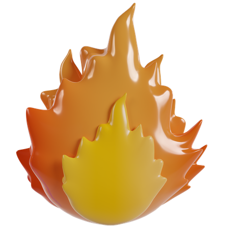 Orange Flame  3D Icon