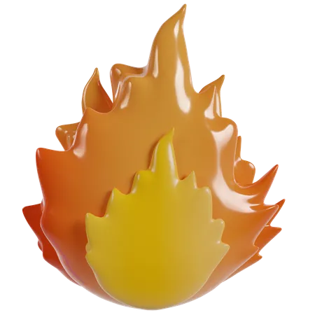 Orange Flame  3D Icon