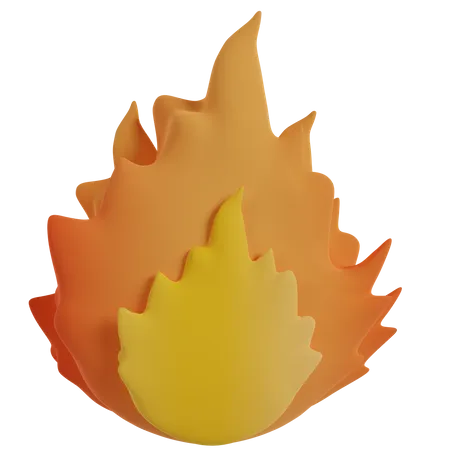 Orange Flame 3D Icon