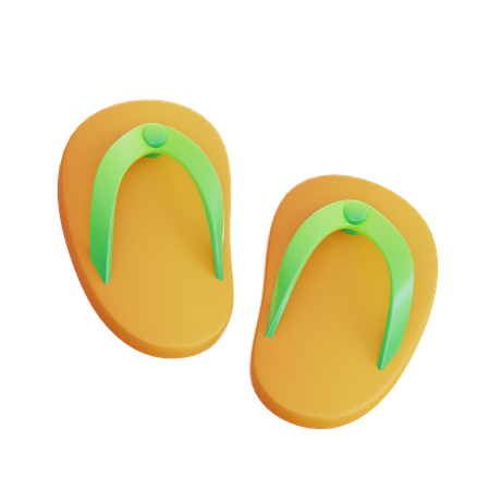 Orange Flip Flops  3D Icon