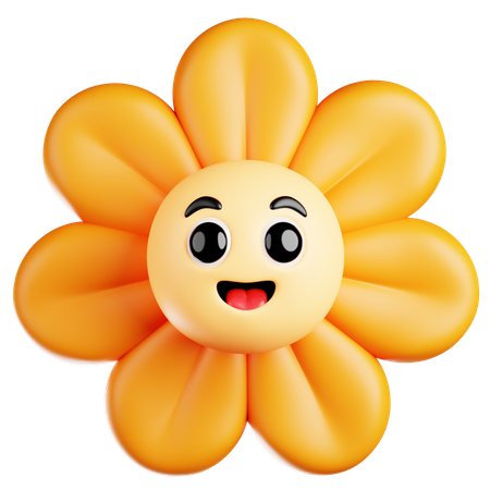 Orange Flower  3D Icon