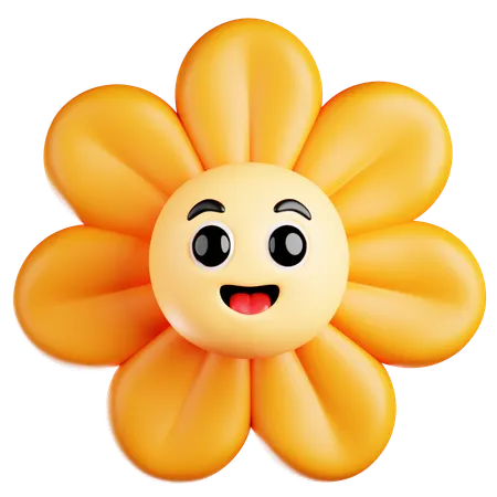 Orange Flower  3D Icon