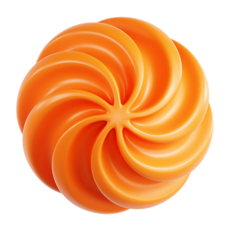 Orange Flower Abstract Shape  3D Icon