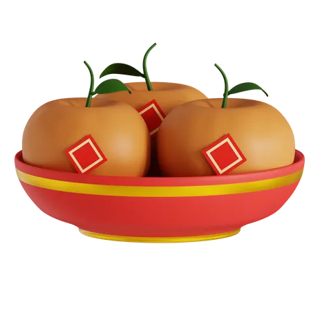 Orange Fruits Bucket  3D Icon