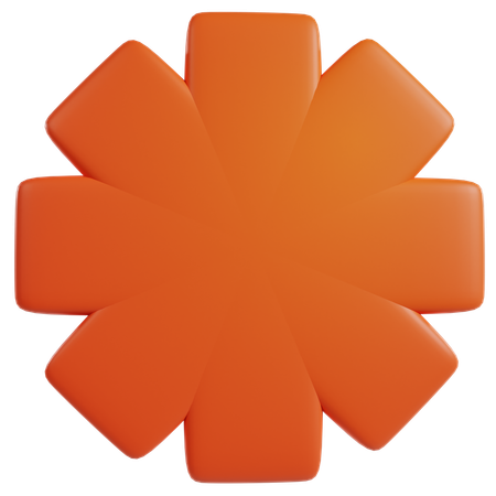 Orange Geometric Blossom  3D Icon