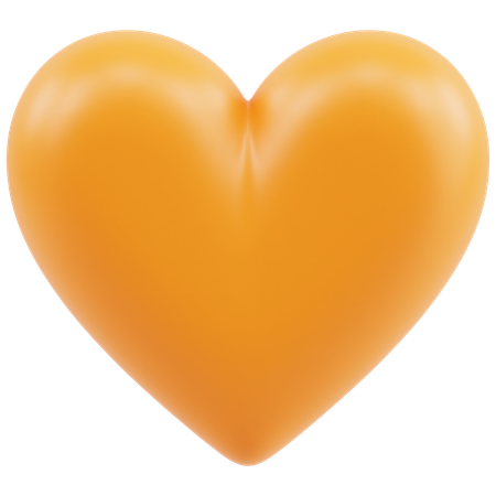 Orange Heart Emoji  3D Icon