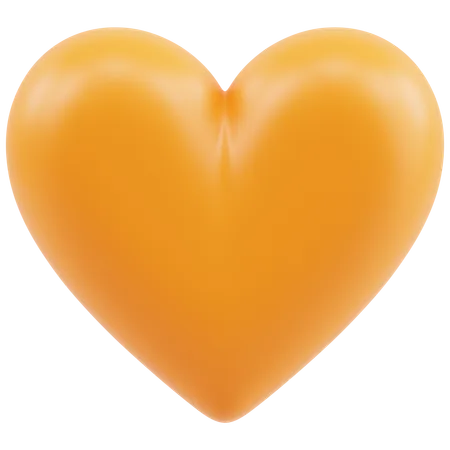 Orange Heart Emoji  3D Icon