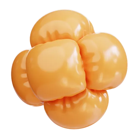 Orange inflatable balloon  3D Icon